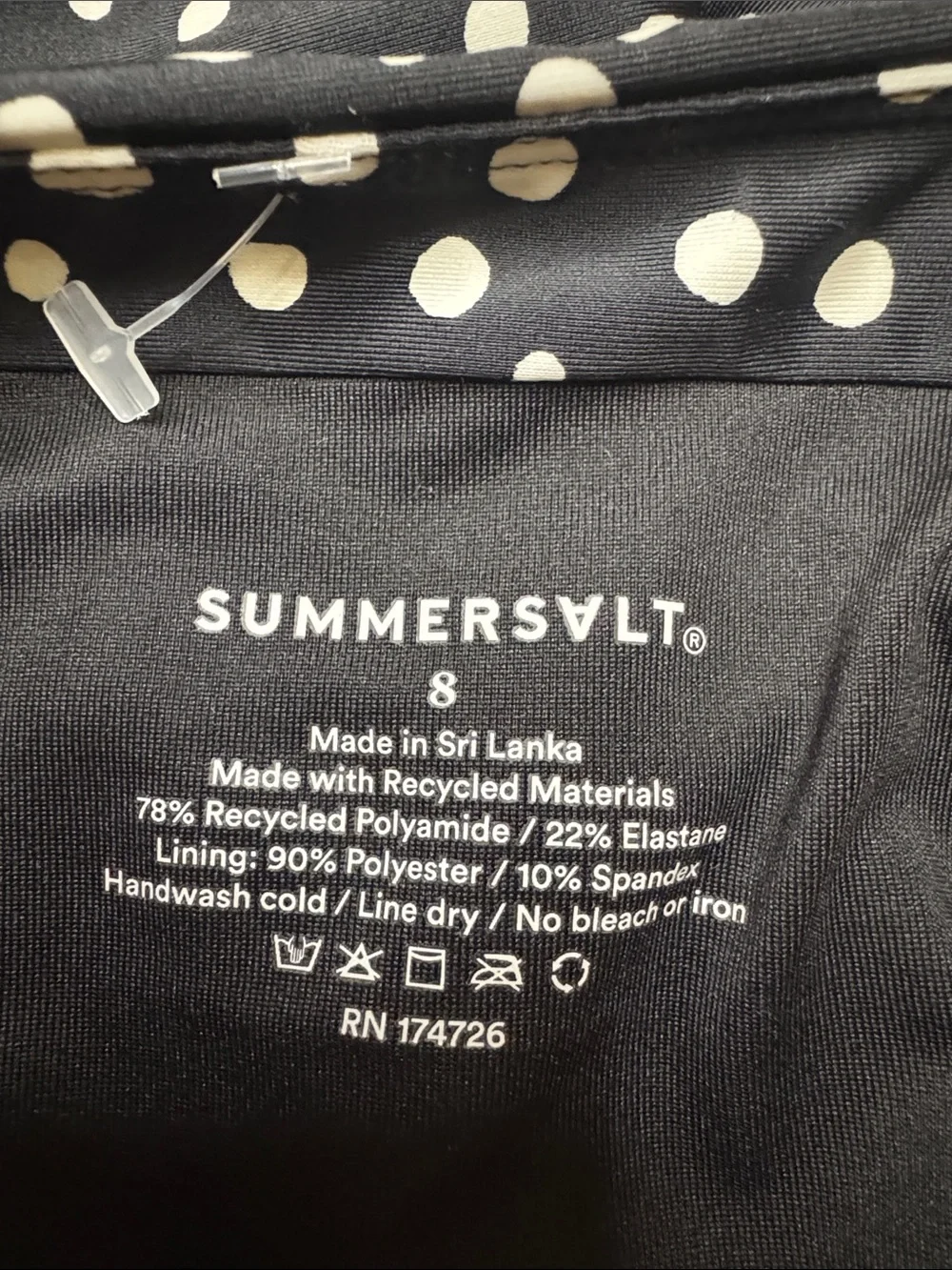 Summersalt The Ruffle Backflip One Piece Swimsuit | Size 8 | Black & White Dot